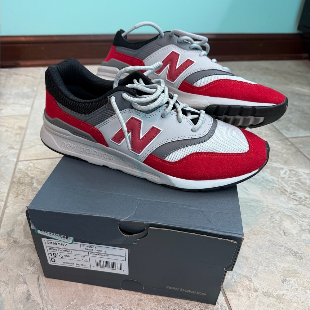 New Balance 997H Classics Men’s Red and Gray Sneakers